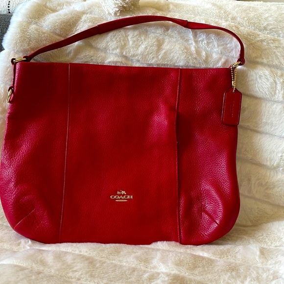 Authentic Red Coach Bag - Picture 1 of 6